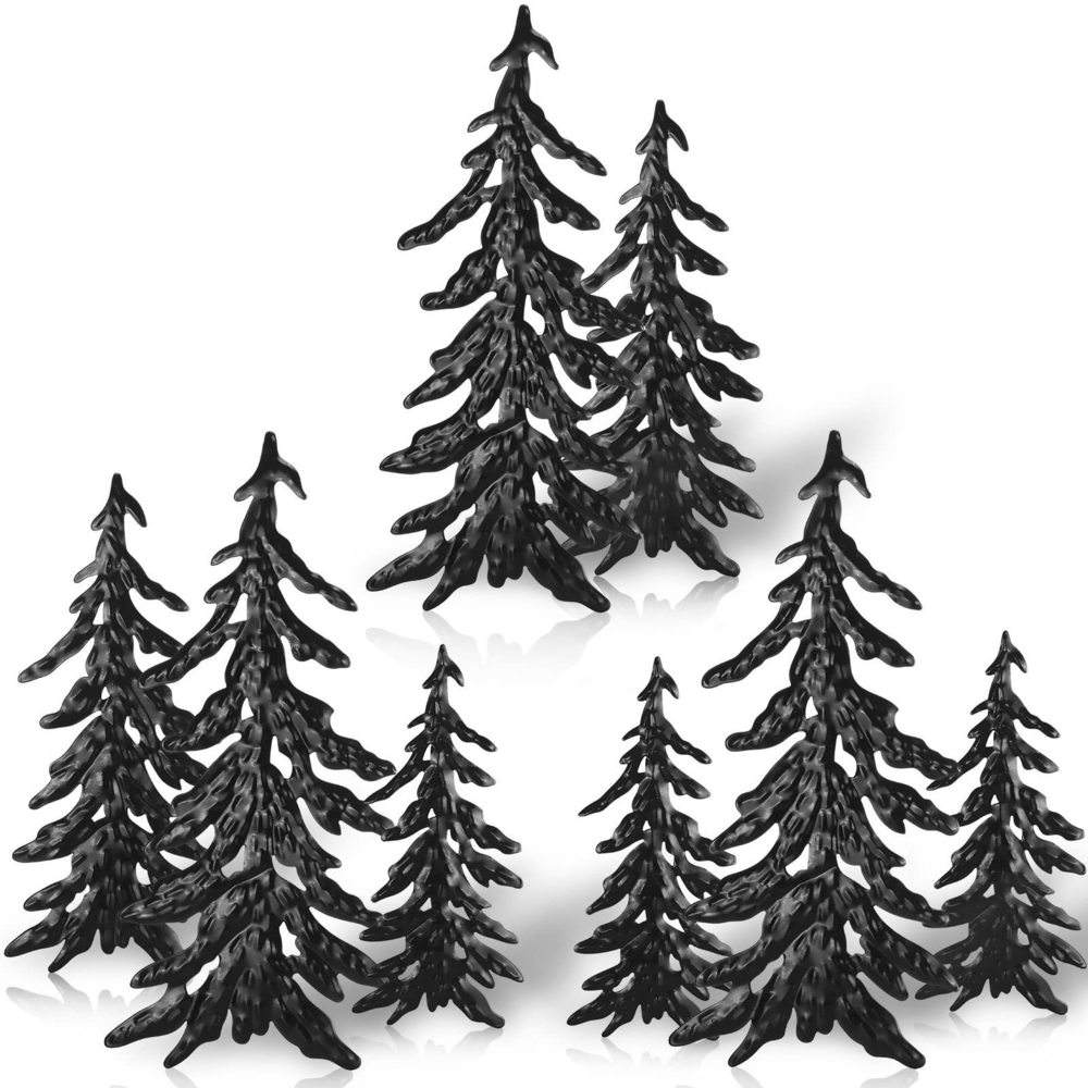 8 Pieces Pine Tree Metal Wall Decor Set Landscape Art Sculpture Rustic For😌